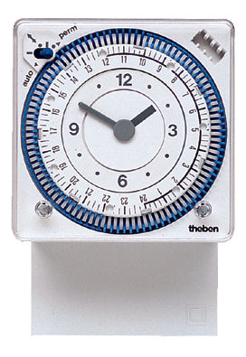 THEBEN Zeitschaltuhr mit Stecksockel 24 Std., 110V, Segmente, Gangr., Front 72x72 mm