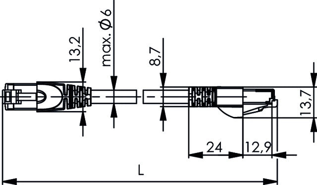 TELEGÄRTNER 100008266 (L00001A0088) Patch kabel MP8 FS500, LSZH, (ISO/IEC), 2,0m, žlutý