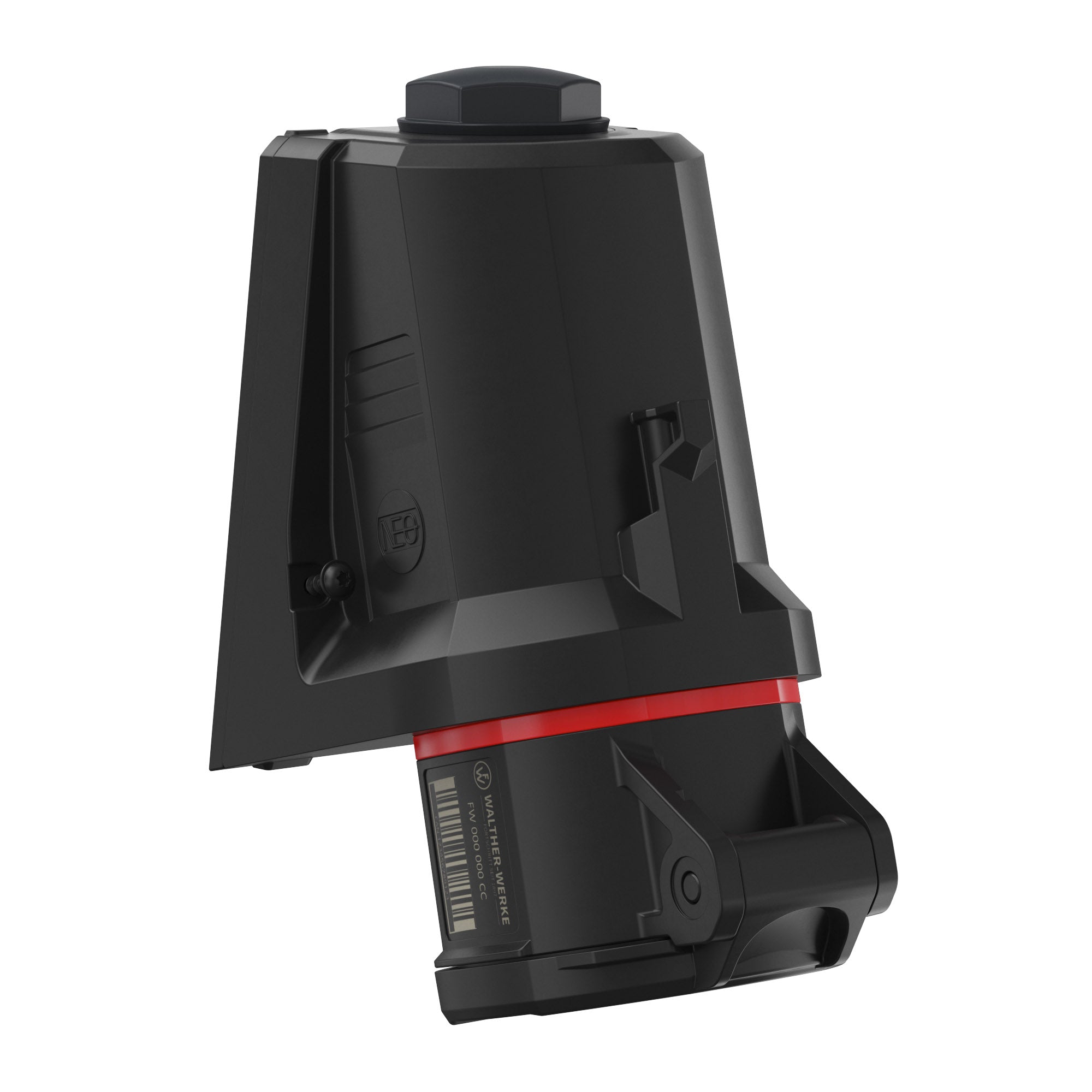 WALTHER FW110506SK CEE Nástěnná zásuvka NEO, 16A 5P 400V 6h, IP54, se šroubovým připojením, černá/červená