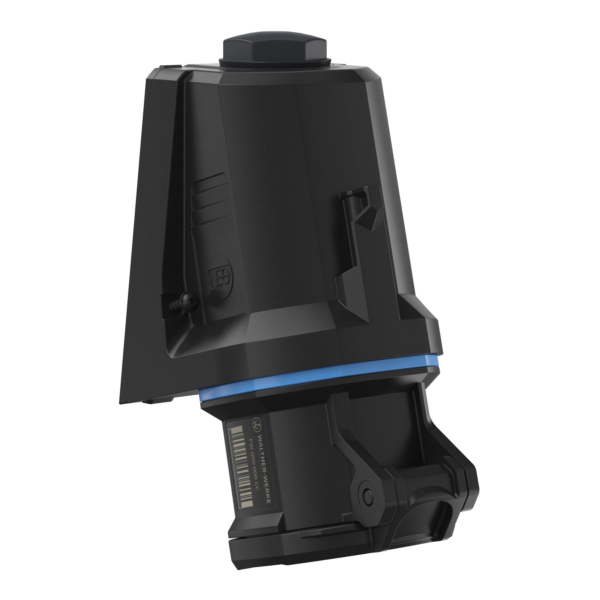WALTHER FW130306SK CEE Nástěnná zásuvka NEO, 32A 3P 230V 6h, IP54, se šroubovým připojením, černá/modrá