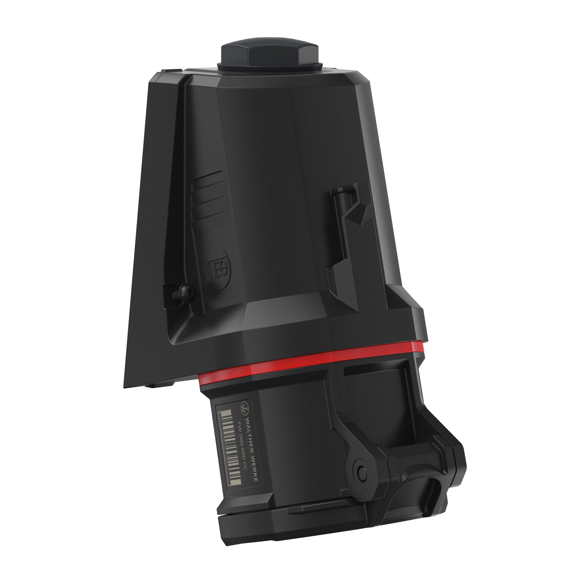 WALTHER FW130506SK CEE Nástěnná zásuvka NEO, 32A 5P 400V 6h, IP54, se šroubovým připojením, černá/červená