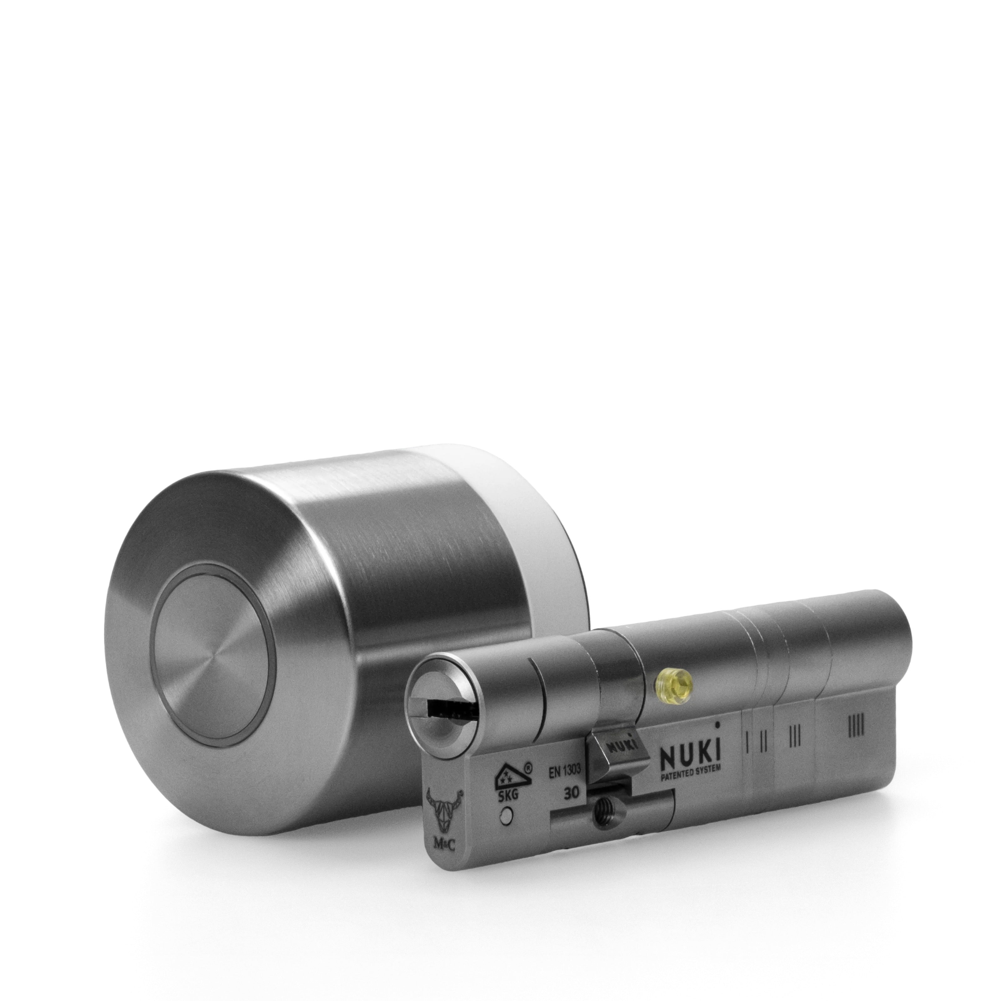 NUKI 221145 SMART LOCK ULTRA Chytrý zámek, Wi-Fi, Matter, včetně univerzální vložky v balení, černý/bílý