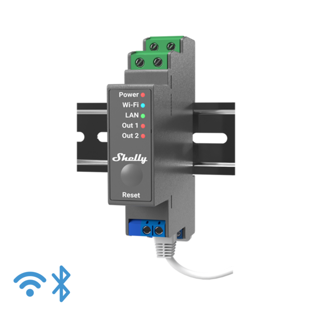 SHELLY PRO 2 Spínací modul na DIN lištu