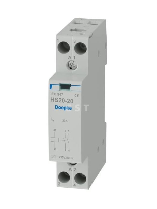 DOEPKE 09980402 Instalační stykač HS 1-230AC/20-20, 20 A, 230 V AC, kontakty: 2x spínací