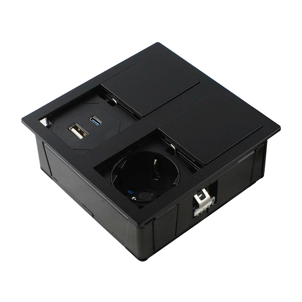 ASA 06015E00007 Vestavná zásuvková jednotka VERSAHIT DUAL 2x230V, černá matná