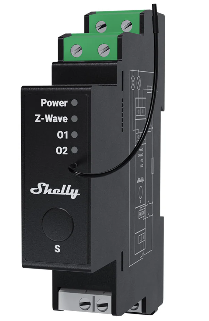 SHELLY Wave Pro 2PM LR Spínací modul na DIN lištu s ... – EST Praha