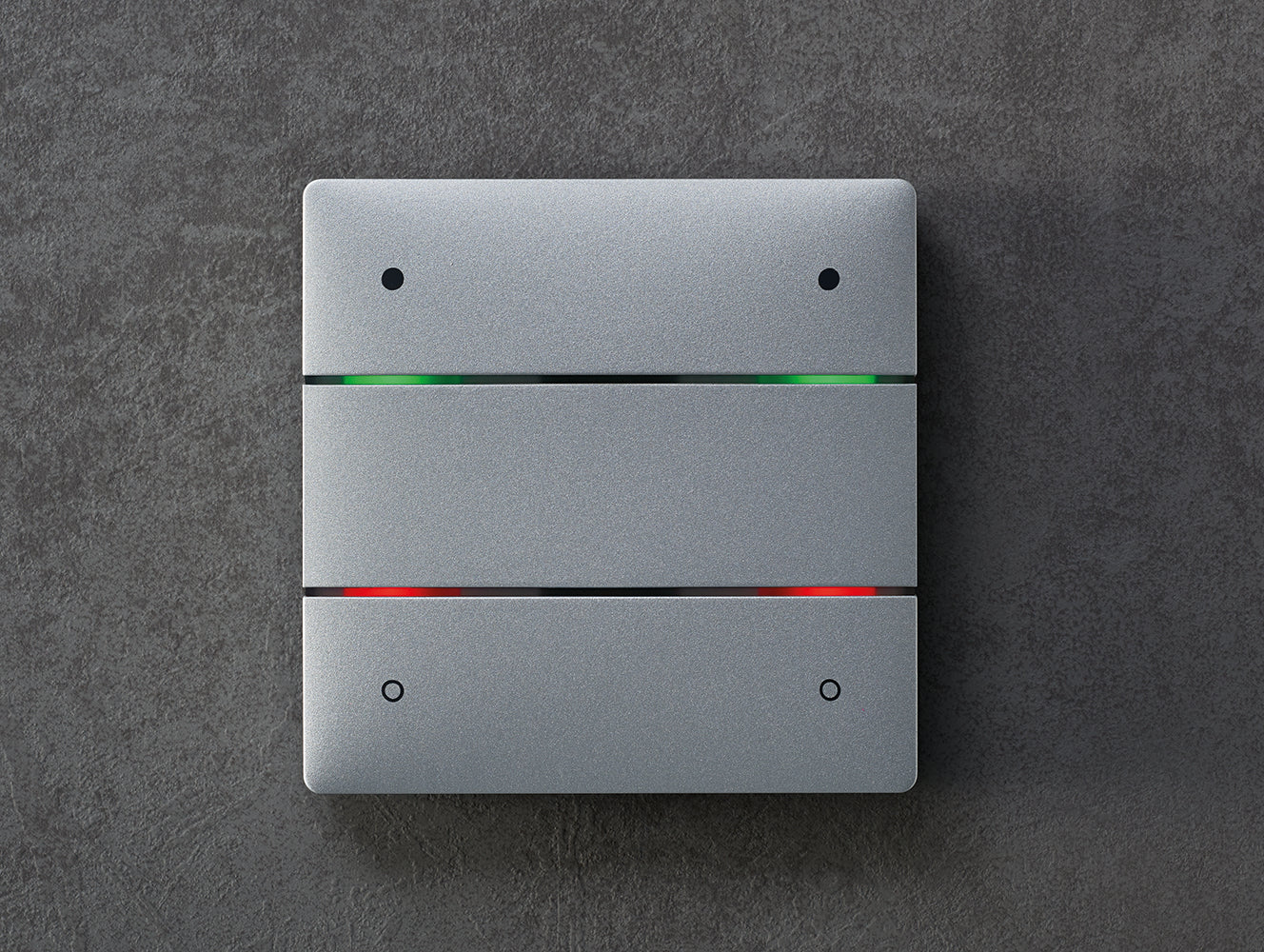 THEBEN KNX-Tastsensor mit 4 Tasten und 4 Status-LEDs, integrierter Temperatursensor, KNX Data Secure, Farbe silber