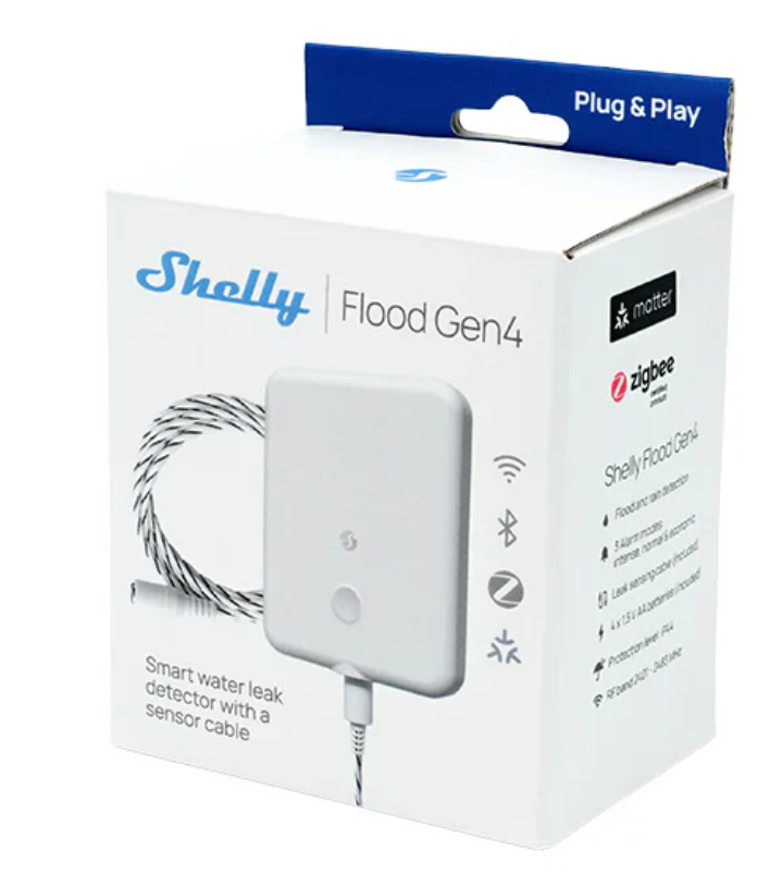 Shelly Flood Gen4 – chytrý detektor záplavy / vlhkosti