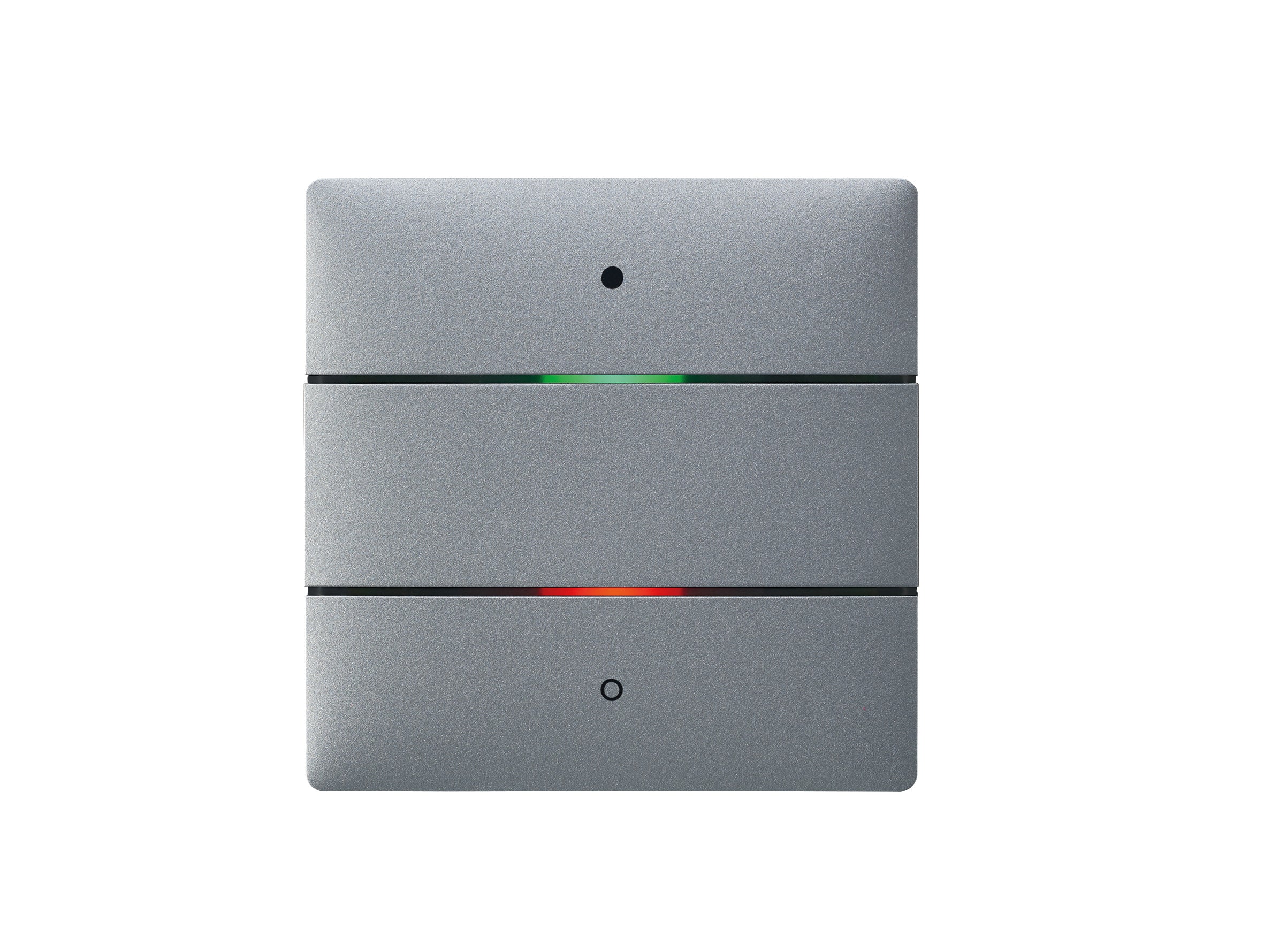 THEBEN KNX-Tastsensor mit 2 Tasten und 2 Status-LEDs, integrierter Temperatursensor, KNX Data Secure, Farbe silber