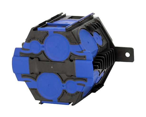 F-TRONIC 7320101 UI10T Přístrojová krabice pod omítku pro instalaci pomocí pěny, Ø 82 mm, hloubka 69 mm, černá/modrá