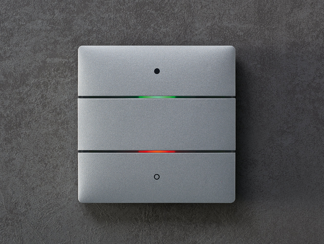 THEBEN KNX-Tastsensor mit 2 Tasten und 2 Status-LEDs, integrierter Temperatursensor, KNX Data Secure, Farbe silber