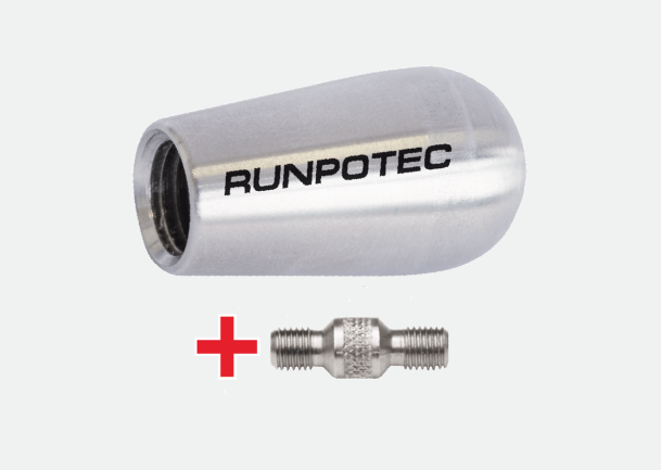 RUNPOTEC 20409 GF7.5–GF15 Vodicí hlava Ø 20 mm, závit RTG Ø 12 mm + adaptér RTG Ø 6 mm