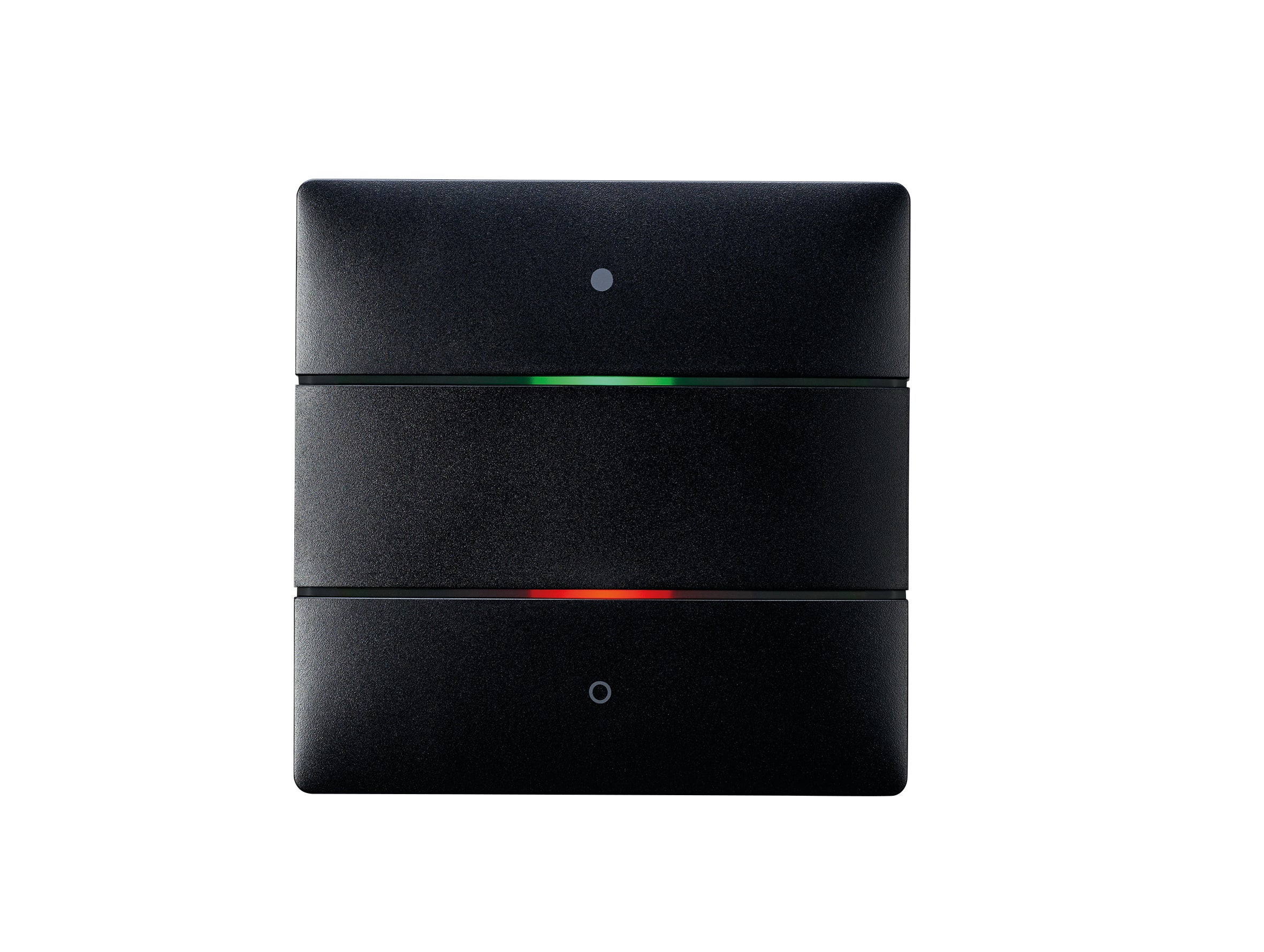 THEBEN KNX-Tastsensor mit 2 Tasten und 2 Status-LEDs, integrierter Temperatursensor, KNX Data Secure, Farbe schwarz