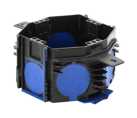 F-TRONIC 7320100 UI10F Přístrojová krabice pod omítku pro instalaci pomocí pěny, Ø 82 mm, hloubka 48 mm, černá/modrá