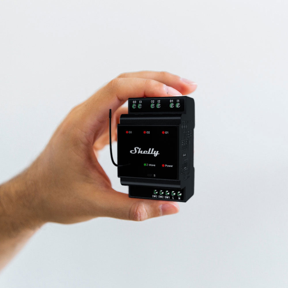 Shelly Wave PRO 3 (2025) LR – Spínací modul na DIN lištu
