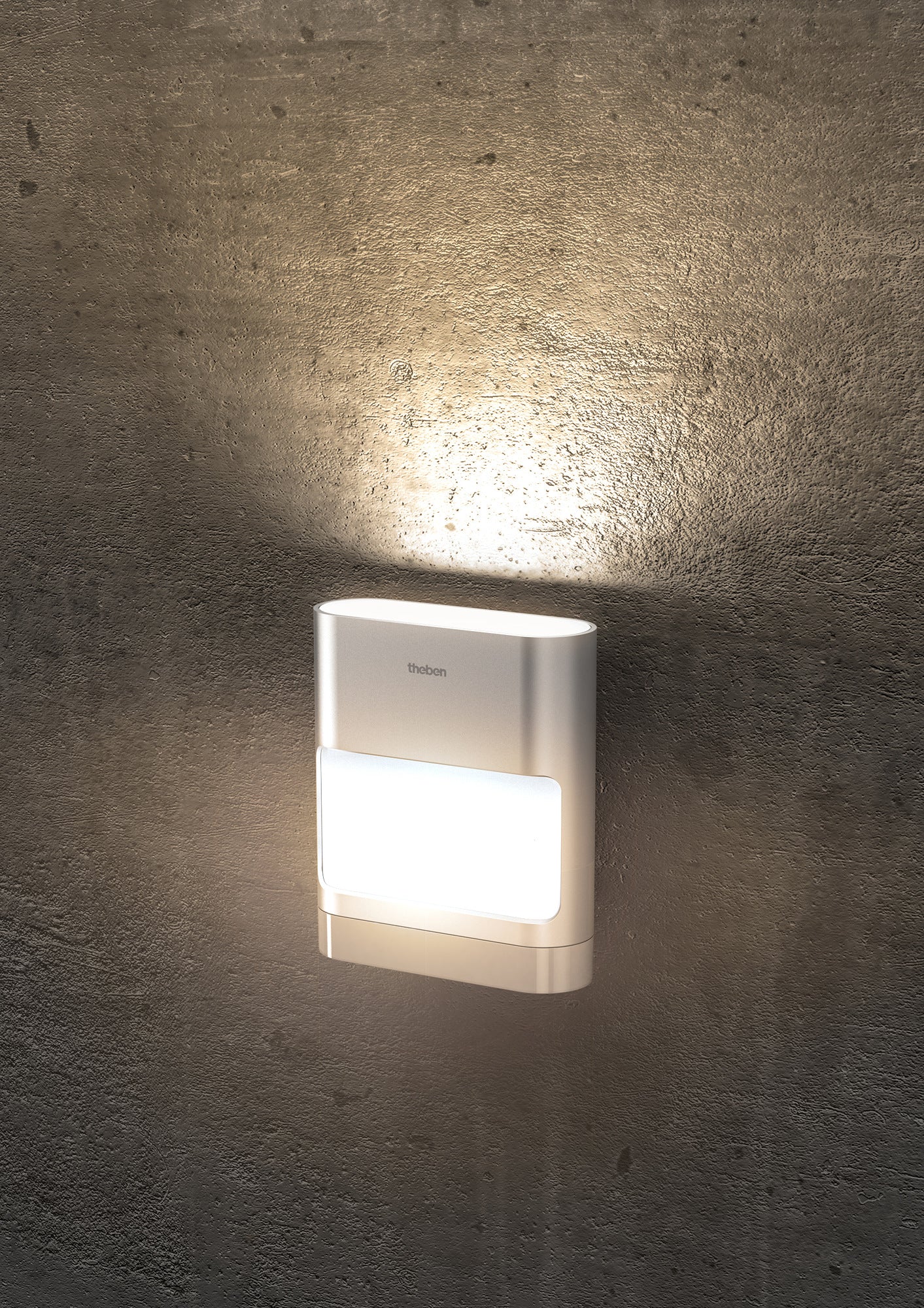 THEBEN LED-Leuchte mit Bewegungsmelder für Wandmontage, 14 Watt, aluminium