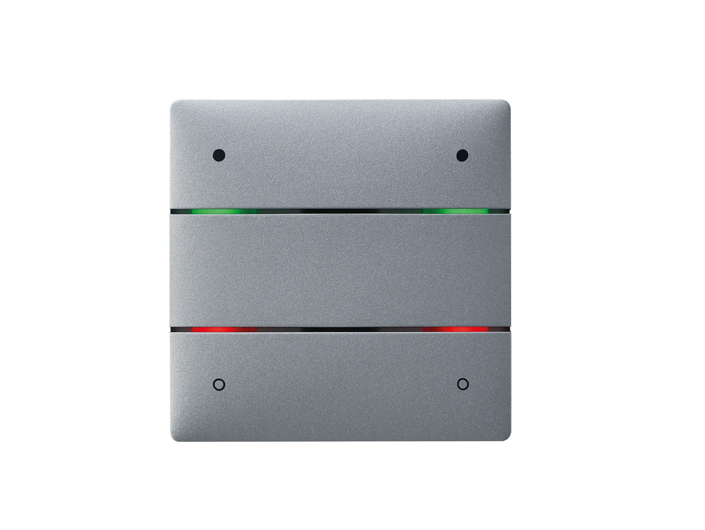 THEBEN LUXORliving-Tastsensor mit 4 Tasten und 4 Status-LEDs, integrierter Temperatursensor, Farbe silber