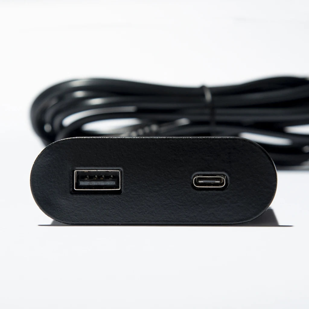 ASA 06029P00012 Nabíjecí HUB vestavný VERSAPICK, 2xUSB 5V (typ A), 70x25mm, oválný, plast, černá matná