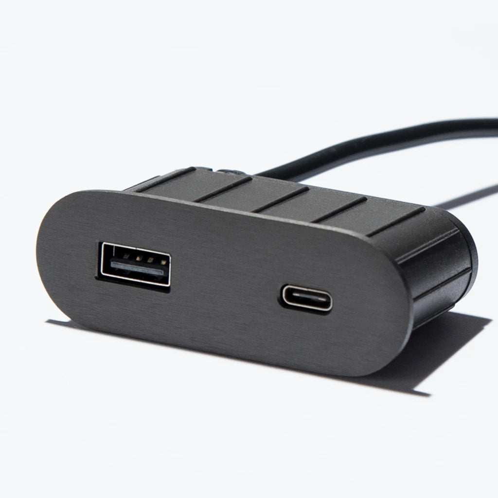 ASA 06029P00012 Nabíjecí HUB vestavný VERSAPICK, 2xUSB 5V (typ A), 70x25mm, oválný, plast, černá matná