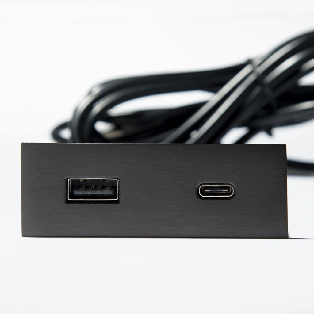 ASA 06029Z00053 Nabíjecí HUB vestavný VERSAPICK, 1xUSB 5V (typ A+C), 70x25mm, obdélníkový, kov, černá matná
