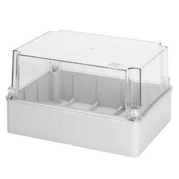 GEWISS GW44436 Rozbočovací krabice a krabice pro el. zařízení s transparent. víkem, IP56, 150x110x140mm