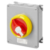 Gewiss DREHSCHALTER - HP - AUFBAU-NOT-AUS-SCHALTER - METALLGEHÄUSE -  32 A 2P - ABSCHLIESSBARER ROTER GRIFF - IP66
