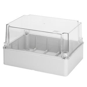 Gewiss ABZWEIGKÄSTEN  UND FÜR ELEKTRISCHE UND ELEKTRONISCHE GERÄTE - HOHER TRASPARENTER DECKEL - IP56 - INNEN-ABMESSUNGEN 240X190X160 - GLATTEN WÄNDEN