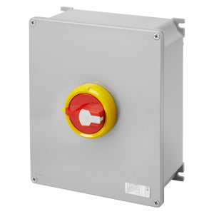 Gewiss DREHSCHALTER - HP - AUFBAU-NOT-AUS-SCHALTER - METALLGEHÄUSE -  160 A 4P - ABSCHLIESSBARER ROTER GRIFF - IP66
