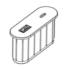 ASA 06029Z00061 Nabíjecí HUB vestavný VERSAPICK, 1xUSB 5V (typ A+C), 70x25mm, oválný, kov, černá matná