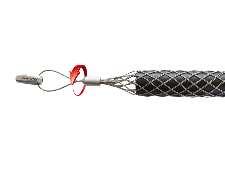 RUNPOTEC 20436 Otáčivá kabelová punčoška, prům. 30-40 mm, se smyčkou a závitem RTG 12/6 mm