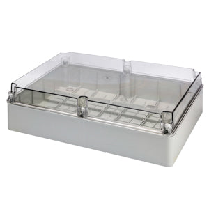 Gewiss ABZWEIGKÄSTEN  UND FÜR ELEKTRISCHE UND ELEKTRONISCHE GERÄTE - FLACHER TRASPARENTER DECKEL - IP56 - INNEN-ABMESSUNGEN 460X380X120 - GLATTEN WÄNDEN